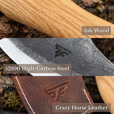 Small Carving Axe with Leather Sheath, 0.47 kg (1 lb) - 6