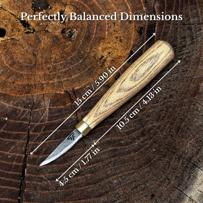 Small Hand Forged Whittling Knife, 4.5 cm / 1.77 in - 3