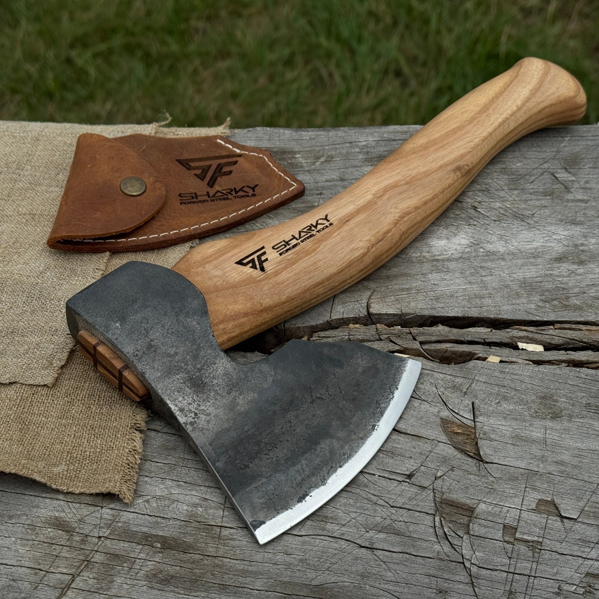 Small Hand - Forged Wood Carving Axe, 0.66 kg (1.46 lb) - 3