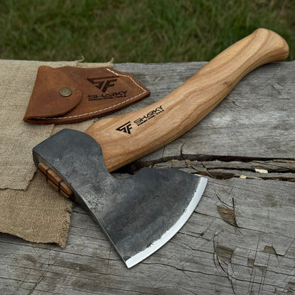Small Hand - Forged Wood Carving Axe, 0.66 kg (1.46 lb) - 3
