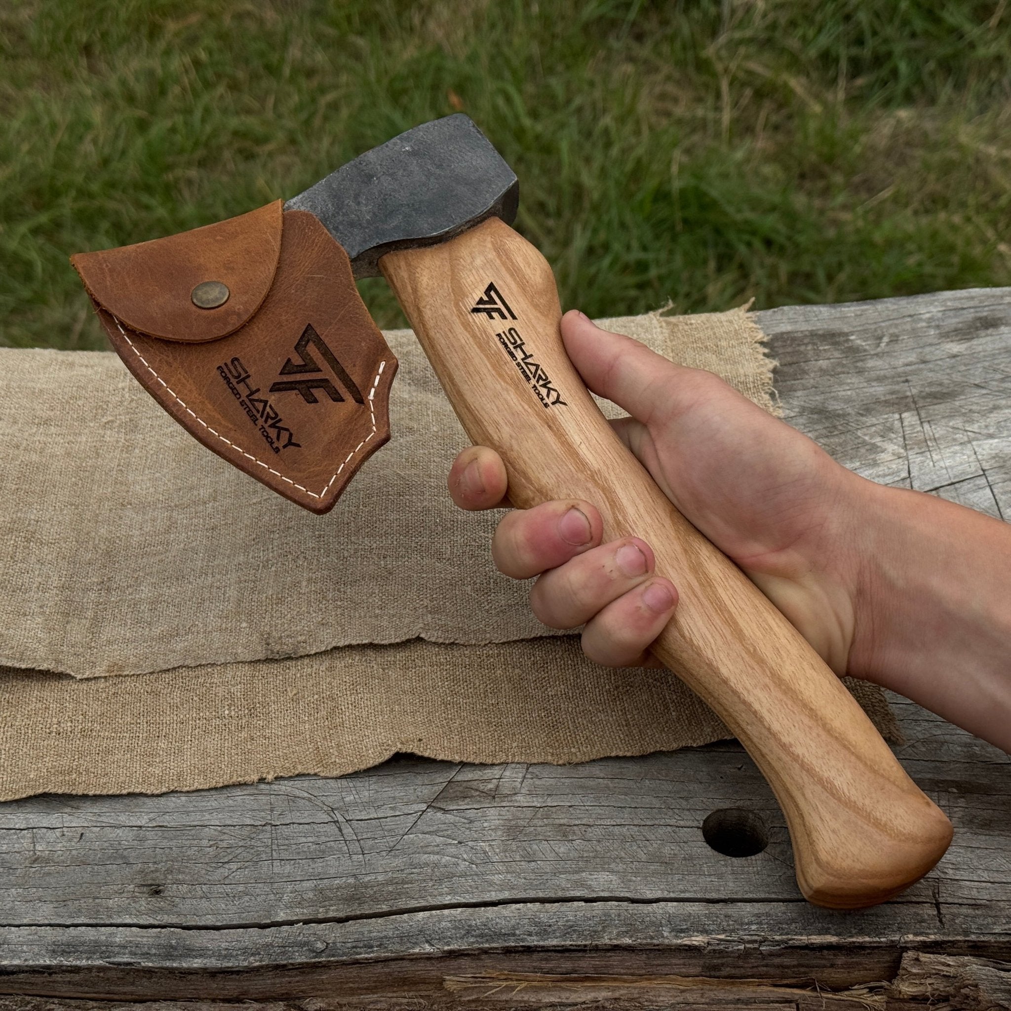 Small Hand - Forged Wood Carving Axe, 0.66 kg (1.46 lb) - 4