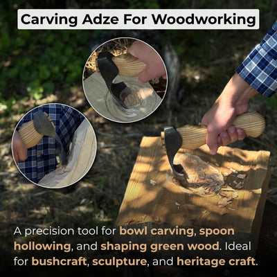 Small Kuksa Adze with Deep Curved (Round) Blade, 4.5 cm (1.8 in) - 8