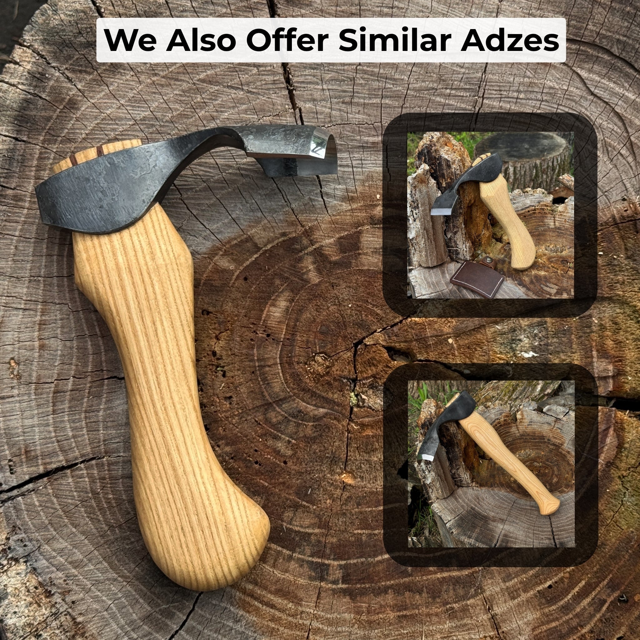 Small Kuksa Adze with Deep Curved (Round) Blade, 4.5 cm (1.8 in) - 11