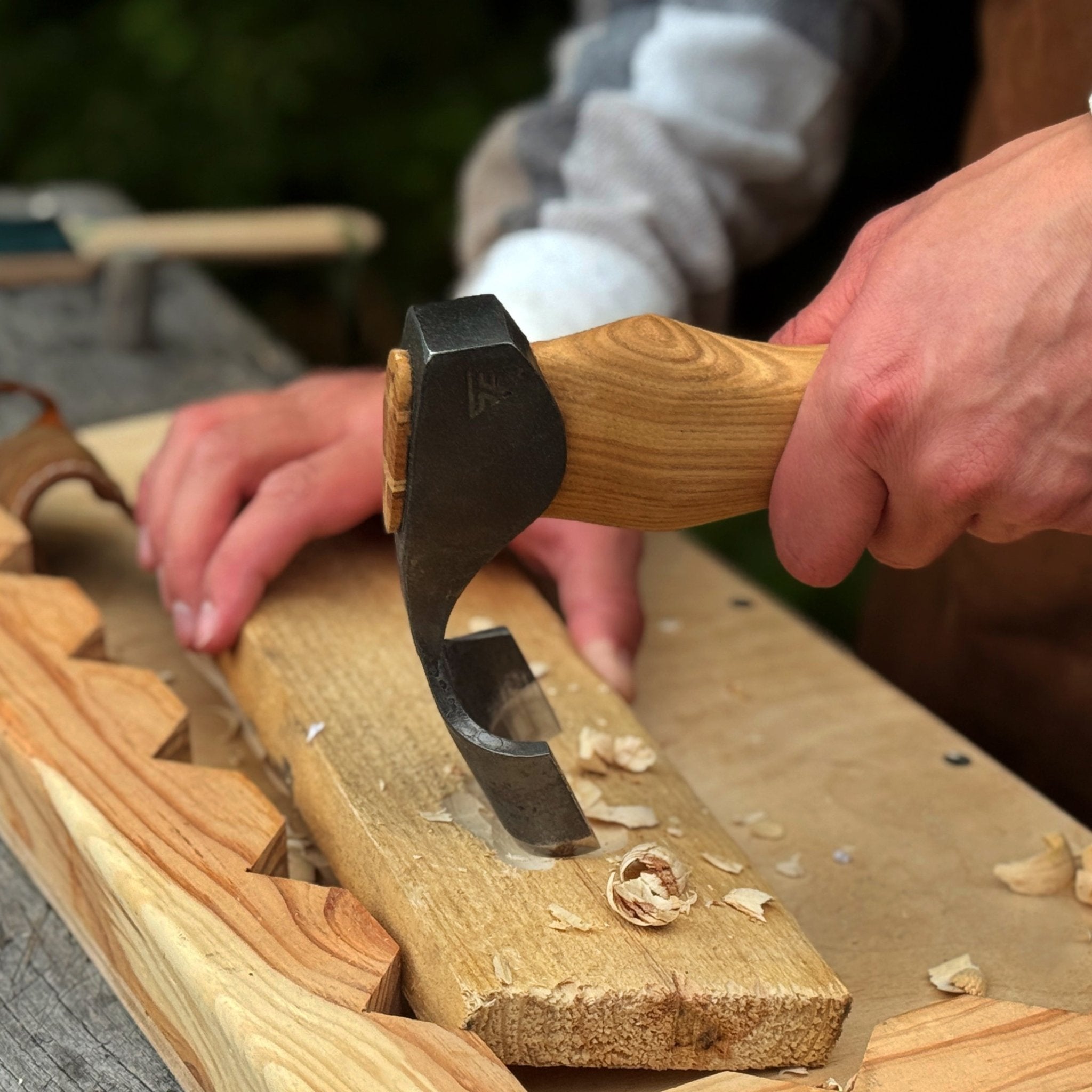 Small Kuksa Adze with Deep Curved (Round) Blade, 4.5 cm (1.8 in) - 5