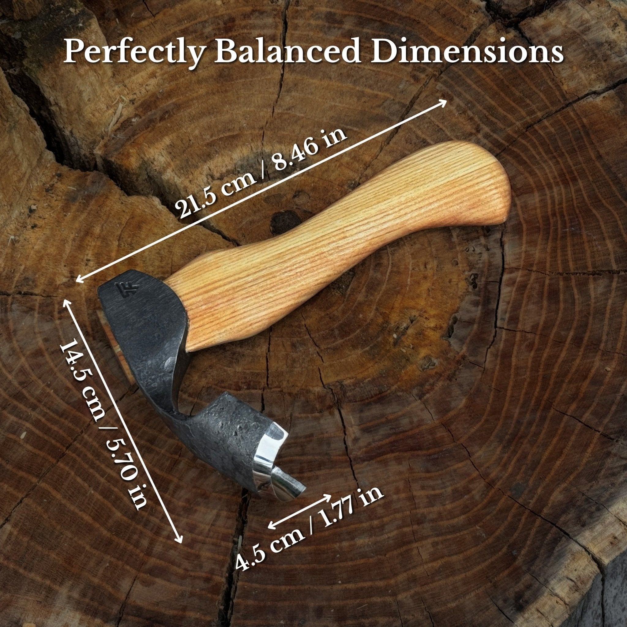 Small Kuksa Adze with Deep Curved (Round) Blade, 4.5 cm (1.8 in) - 3