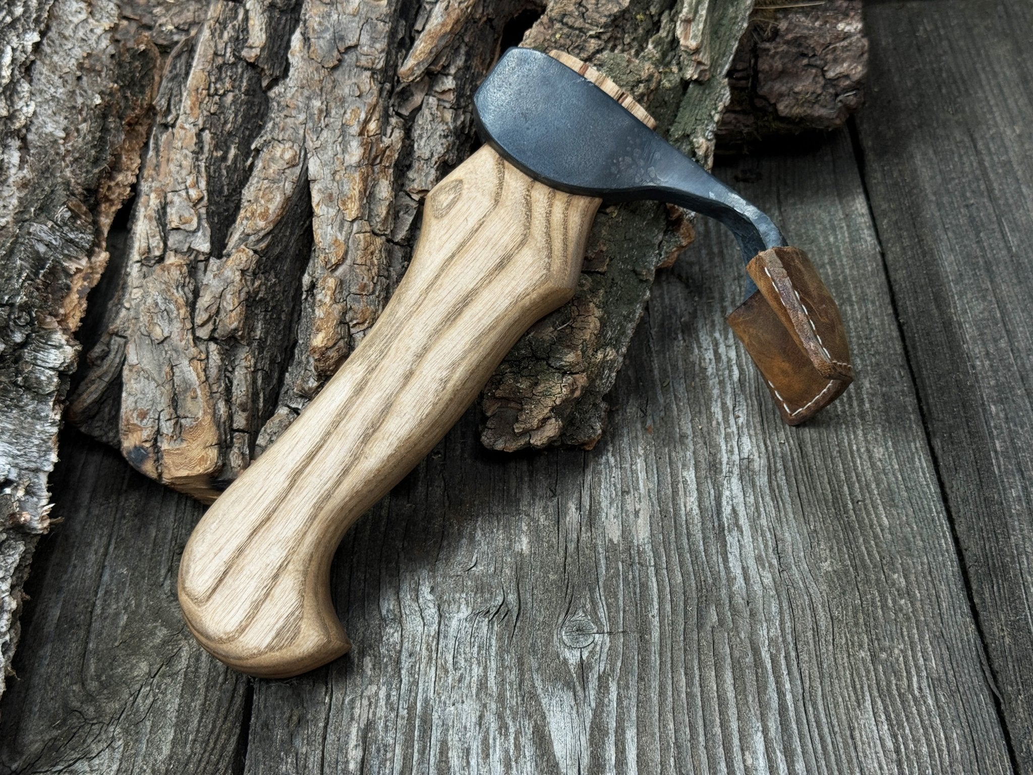 Small Kuksa Adze with Medium Curved Blade, 5.5 cm (2.2 in) - 4