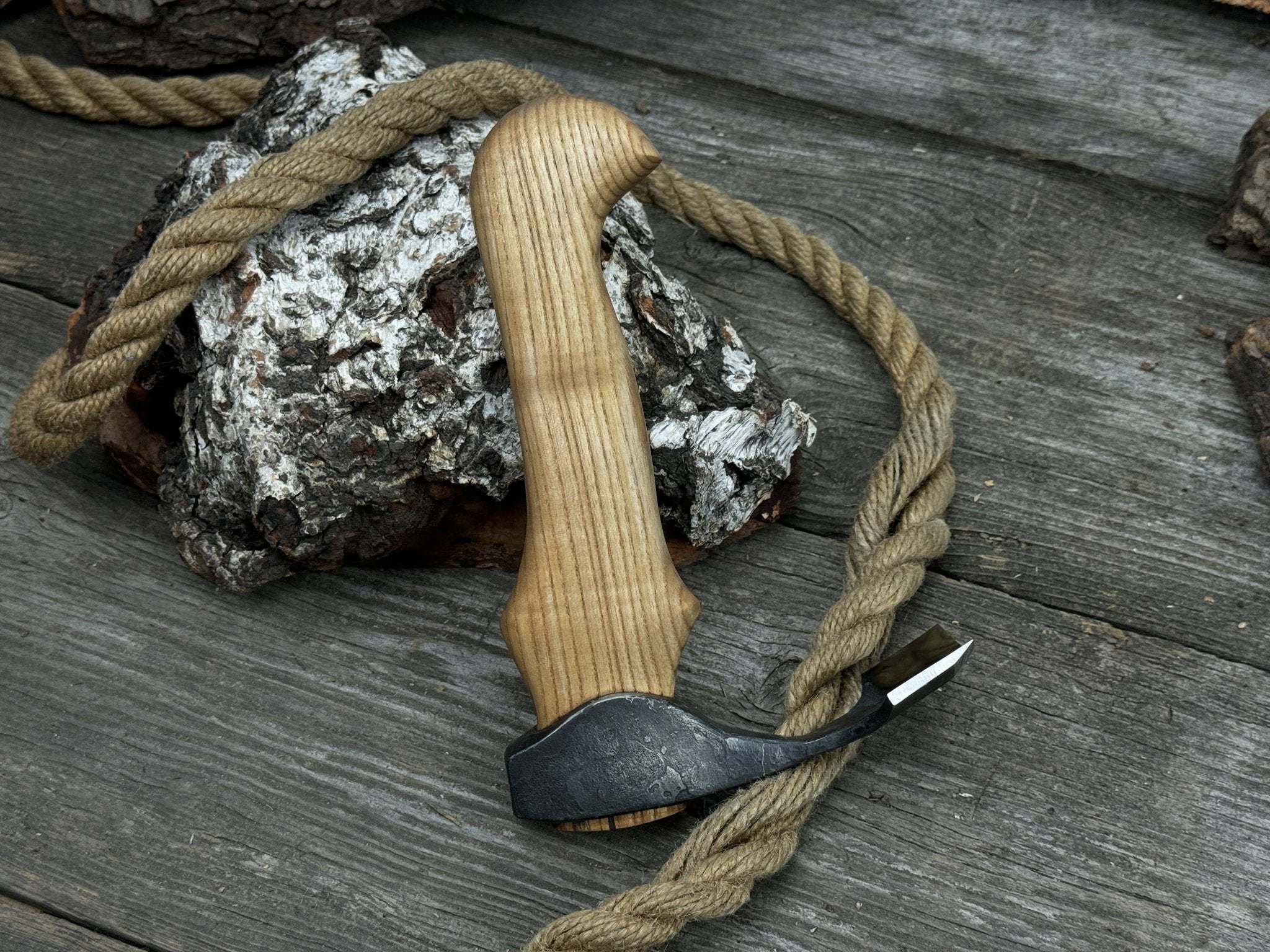 Small Kuksa Adze with Shallow Curved Blade, 5.5 cm (2.2 in) - 6