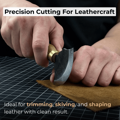 Small Leather Round Knife, 8 cm (3.15 inches) - 2