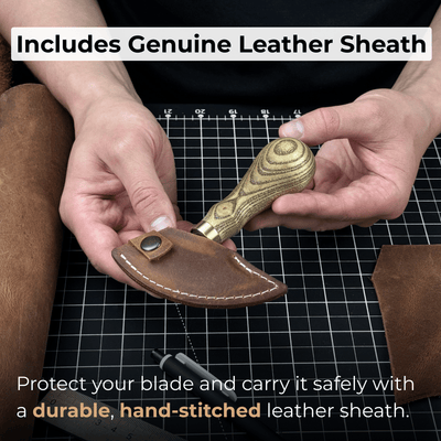 Small Leather Round Knife, 8 cm (3.15 inches) - 5