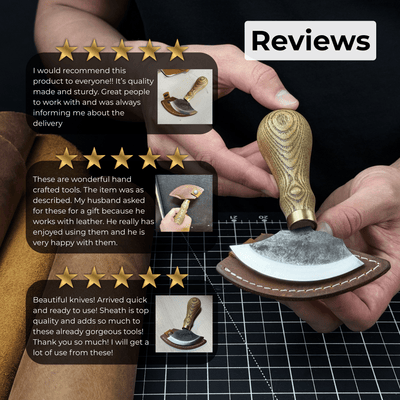 Small Leather Round Knife, 8 cm (3.15 inches) - 9