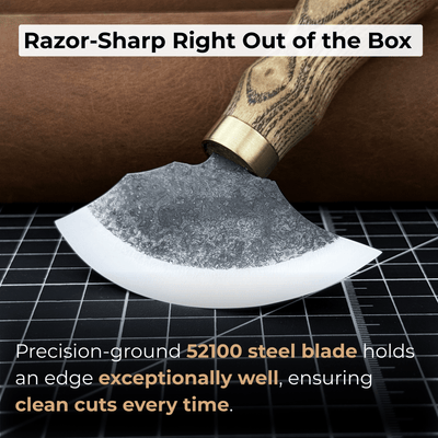 Small Leather Round Knife, 8 cm (3.15 inches) - 3