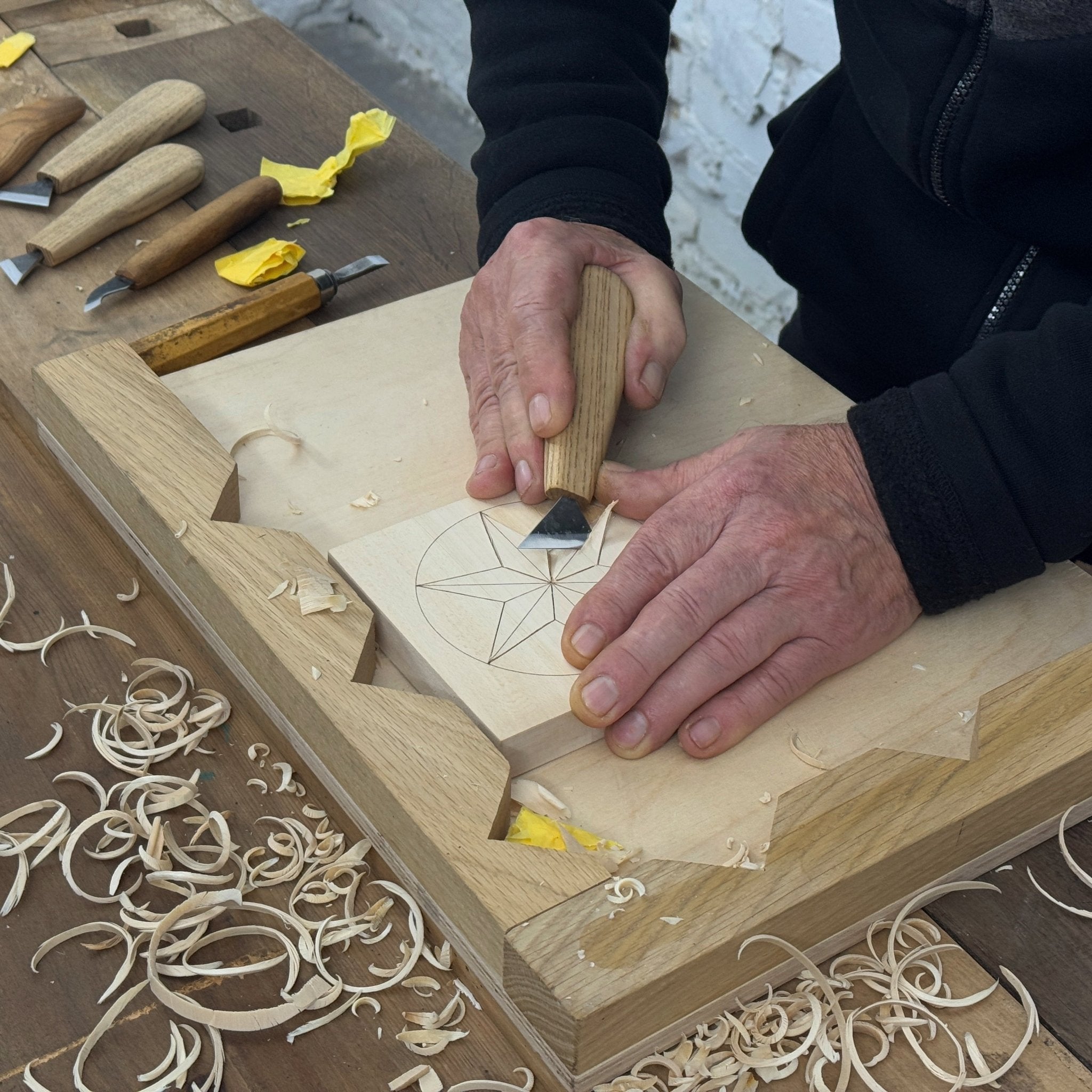 Small Linden Wood Carving Board with Pre - Drawn Pattern - 3