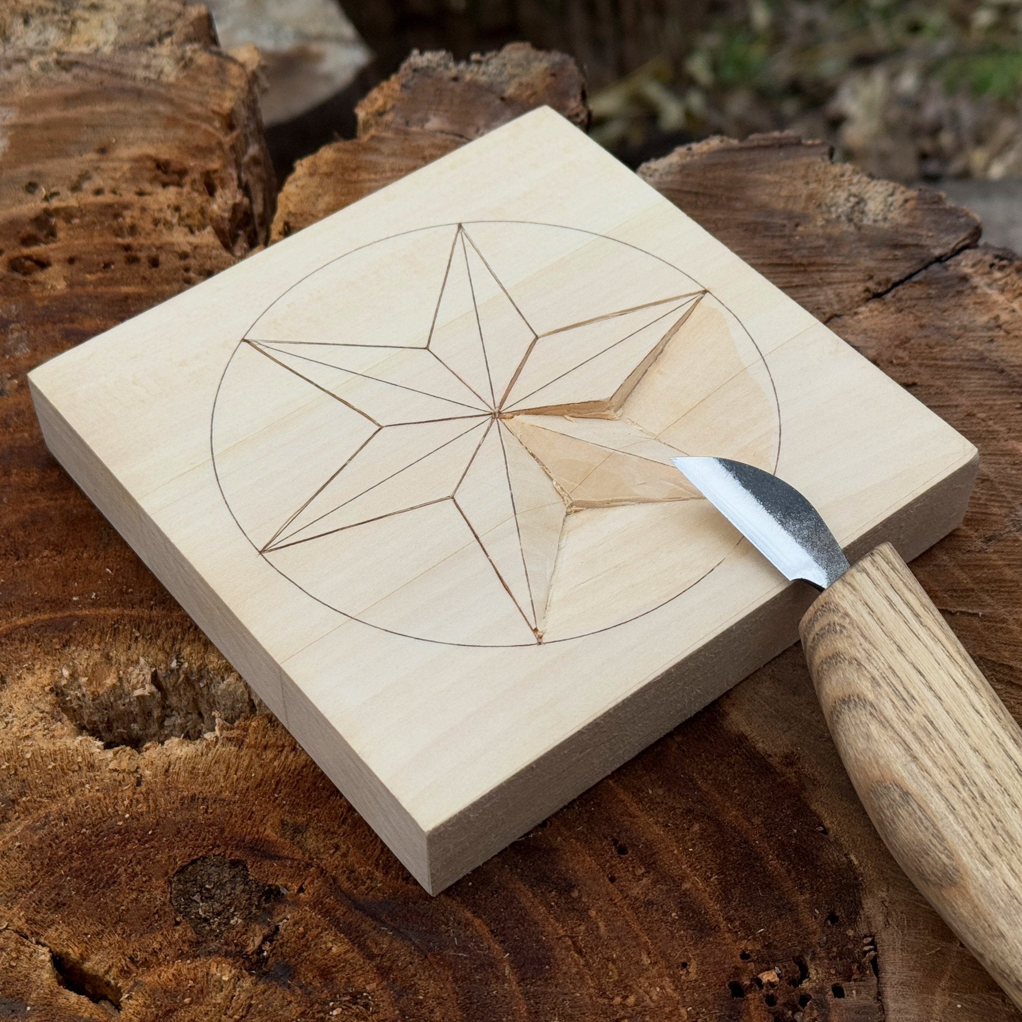 Small Linden Wood Carving Board with Pre - Drawn Pattern - 7