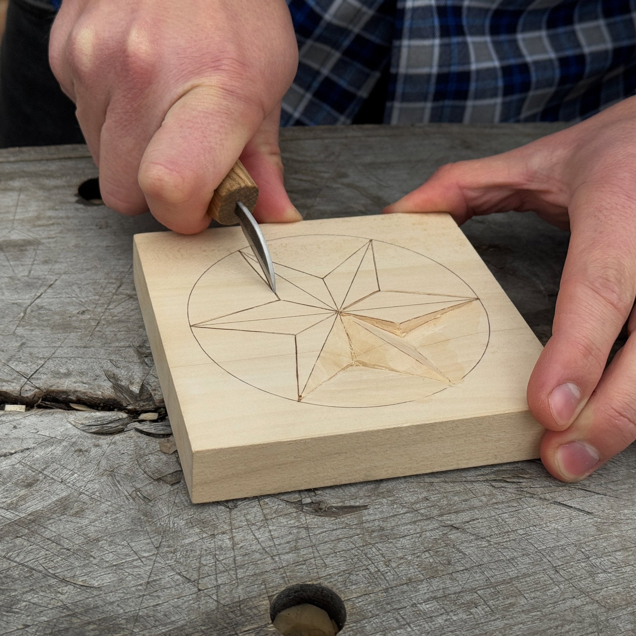 Small Linden Wood Carving Board with Pre - Drawn Pattern - 5