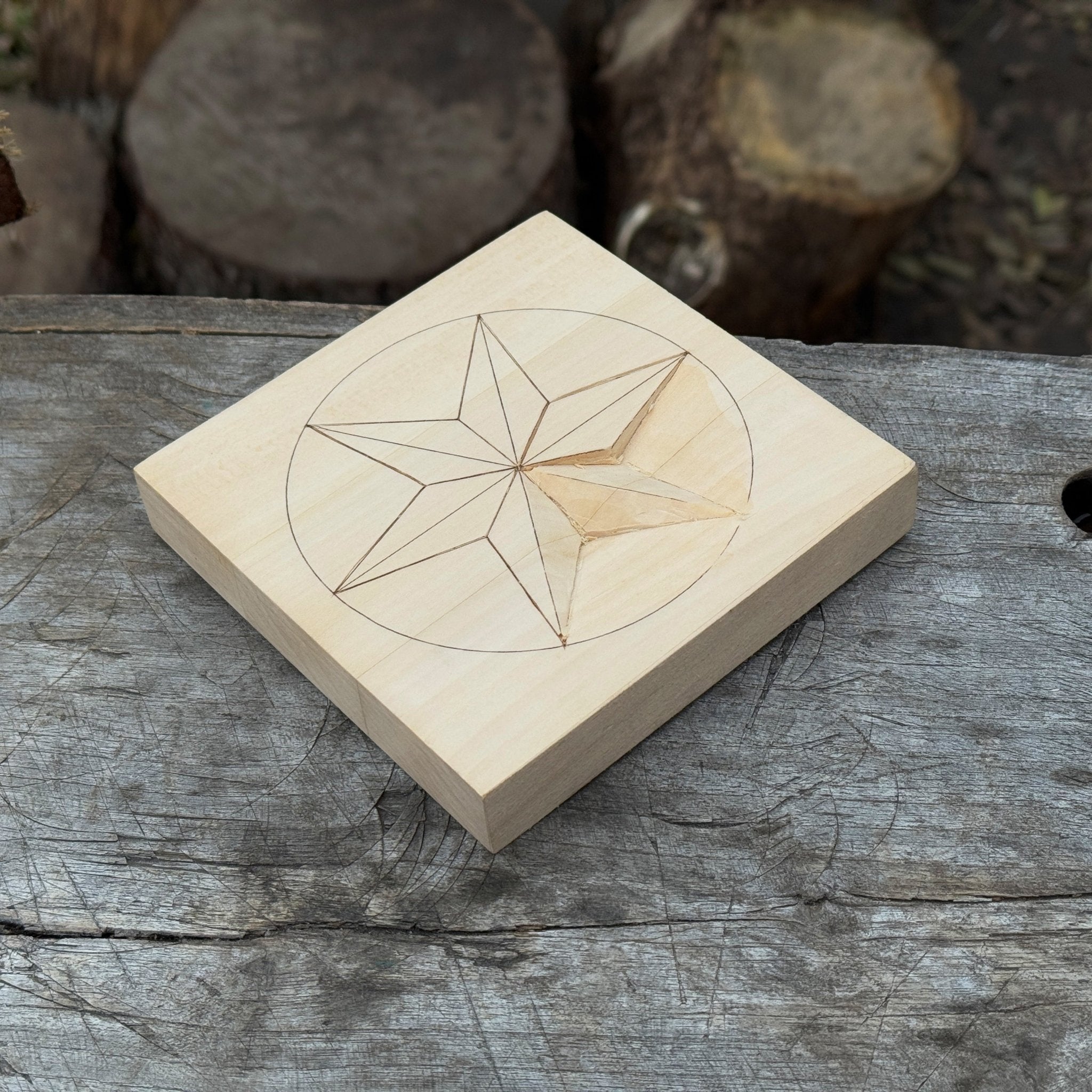 Small Linden Wood Carving Board with Pre - Drawn Pattern - 8