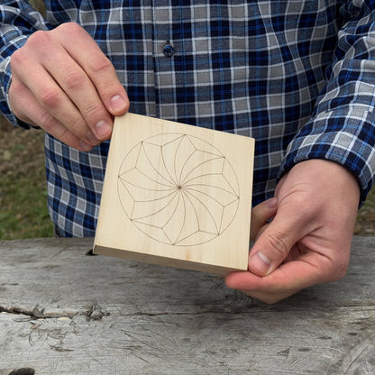 Small Linden Wood Carving Board with Pre - Drawn Pattern - 1