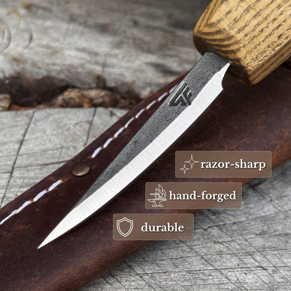 Small Sloyd Carving Knife, Blade 6.5 cm (2.56 inches) - 3