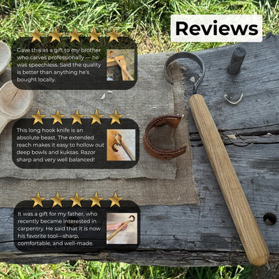 Small Spoon Carving Hook Knife with Octagonal Handle, 6 cm (2.36 inches) - 9