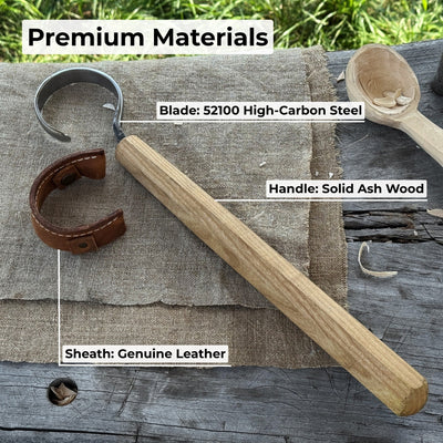 Small Spoon Carving Hook Knife with Octagonal Handle, 6 cm (2.36 inches) - 6