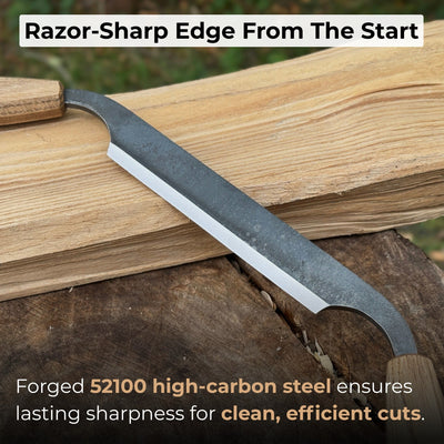 Small Straight Drawknife, 14.5 cm (5.7 inches) Cutting Edge - 2