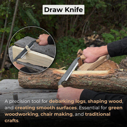 Small Straight Drawknife, 14.5 cm (5.7 inches) Cutting Edge - 7