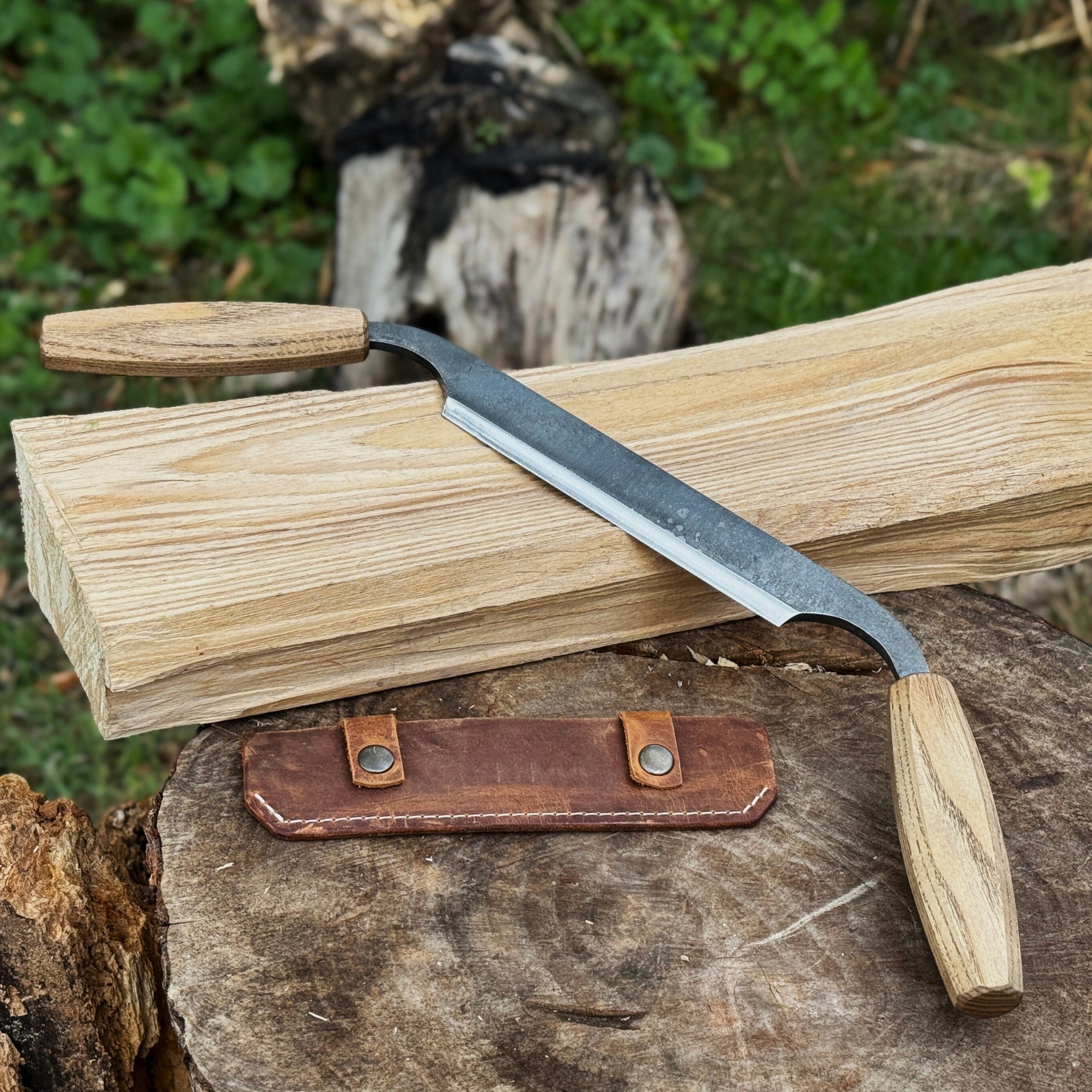 Small Straight Drawknife, 14.5 cm (5.7 inches) Cutting Edge - 1