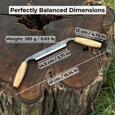 Small Straight Drawknife, 14.5 cm (5.7 inches) Cutting Edge - 5