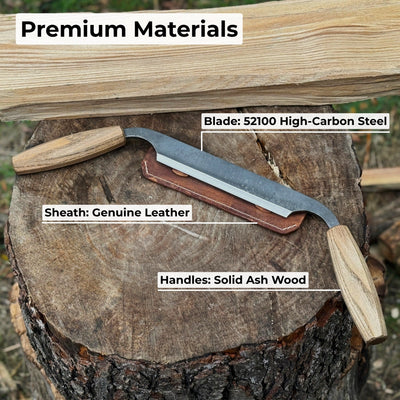 Small Straight Drawknife, 14.5 cm (5.7 inches) Cutting Edge - 6