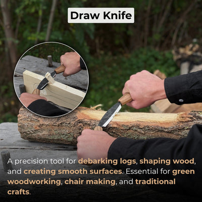 Small Straight Drawknife, 8.5 cm (3.3 inches) Cutting Edge - 7