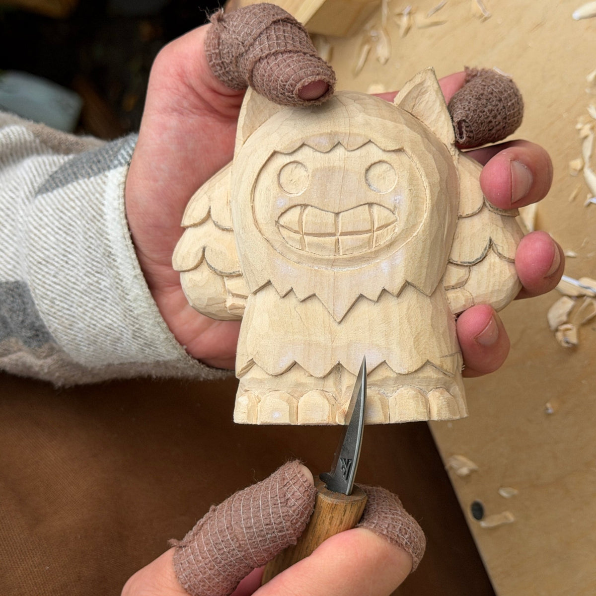 Smiley Monster DIY Wood Carving Kit - 7