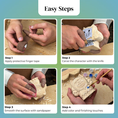 Smiley Monster DIY Wood Carving Kit - 5
