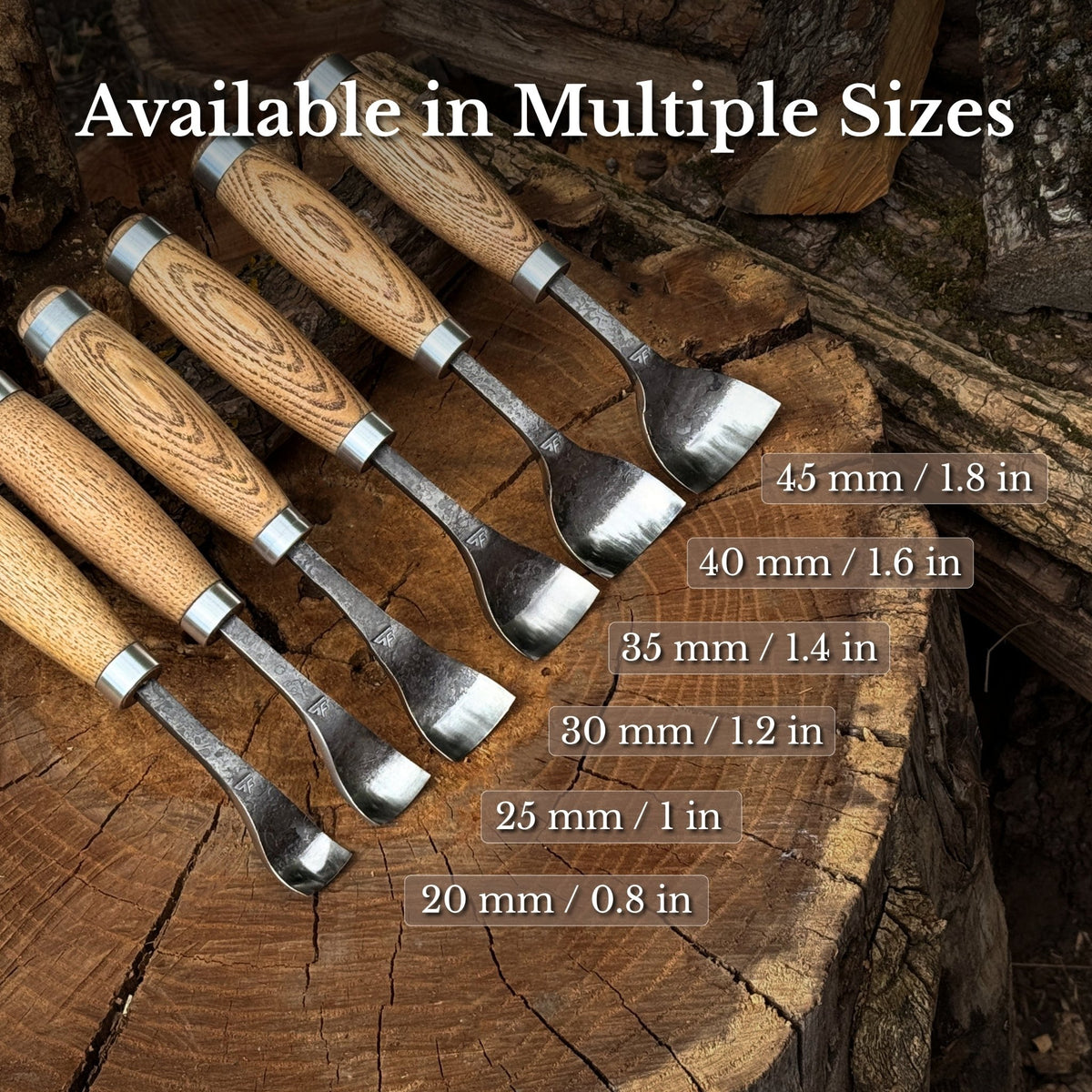 Spoon Bent Gouge, 20 - 45 mm (0.8 - 1.8 inches) - 10