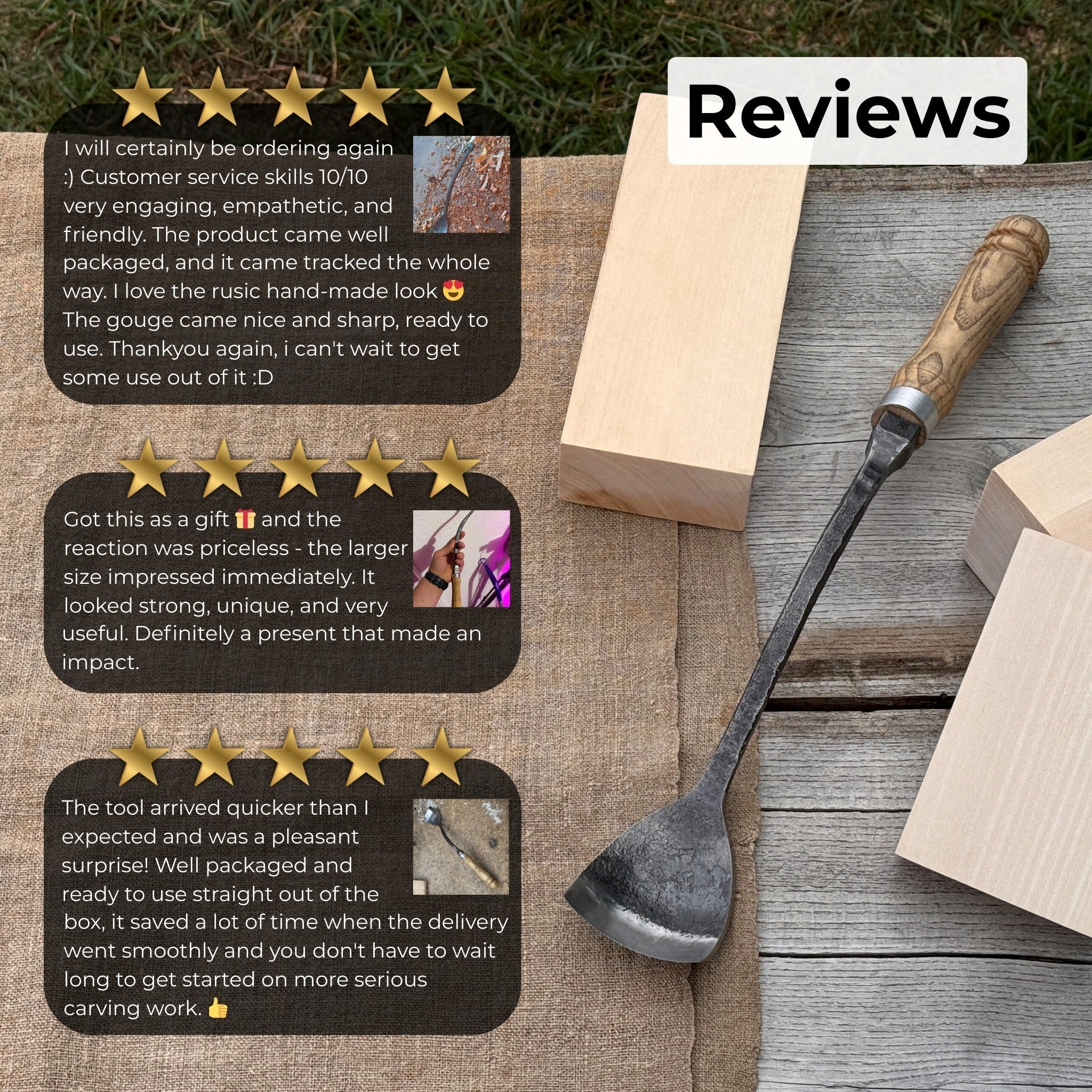 Spoon Bent Gouge, 50 - 70 mm (2 - 2.8 inches) - 10