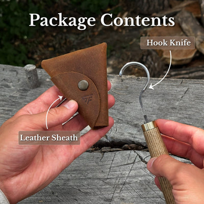 Spoon Carving Hook Knife, ⌀3 cm (1.2 inches) with Leather Case - 9
