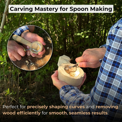 Spoon Carving Hook Knife, ⌀3 cm (1.2 inches) with Leather Case - 7