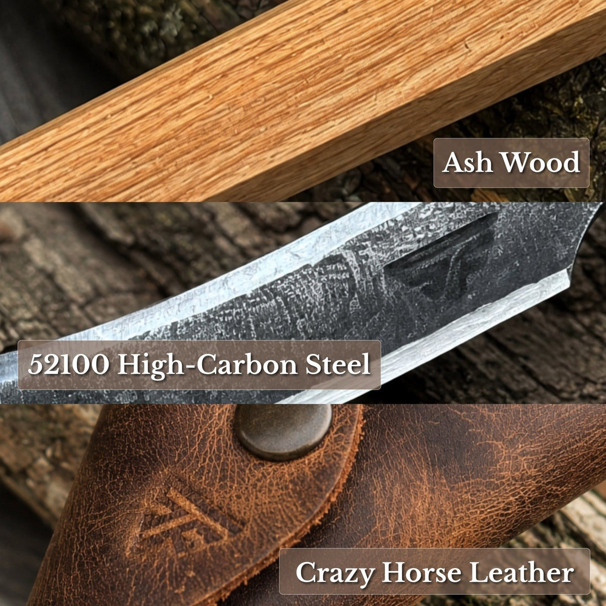 Spoon Carving Hook Knife, ⌀ 4.5 cm (1.77 inches) with Leather Sheath - 6