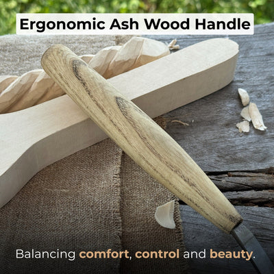 Spoon Carving Hook Knife, ⌀6 cm (2.36 inches) with Leather Case - 3