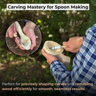 Spoon Carving Hook Knife, ⌀6 cm (2.36 inches) with Leather Case - 7