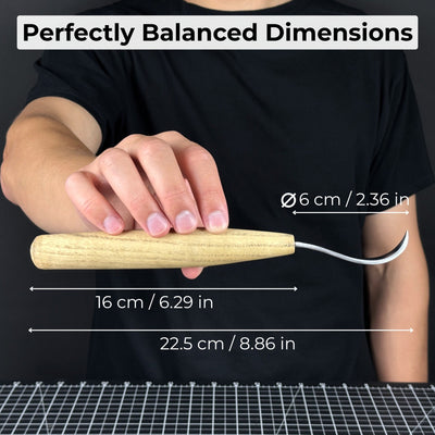 Spoon Carving Hook Knife, ⌀6 cm (2.36 inches) with Leather Case - 5