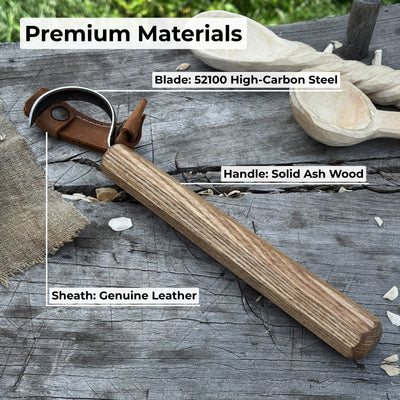 Spoon Carving Hook Knife – Large Radius Curve 5.5 cm (2.17 inches) - 6