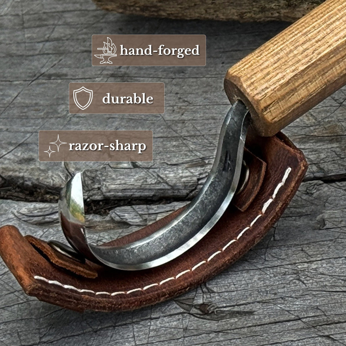 Spoon Carving Hook Knife – Large Radius Curve 5.5 cm (2.17 inches) - 3