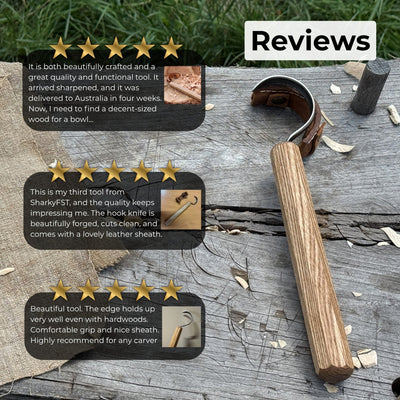 Spoon Carving Hook Knife – Large Radius Curve 5.5 cm (2.17 inches) - 9