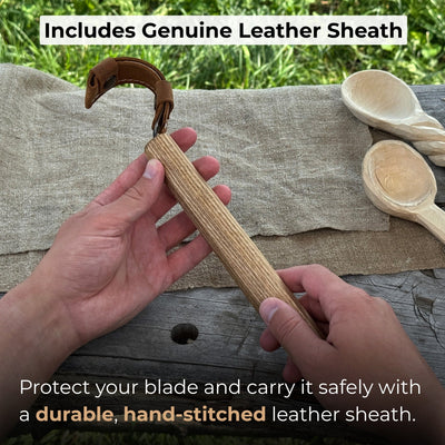 Spoon Carving Hook Knife – Large Radius Curve 5.5 cm (2.17 inches) - 4