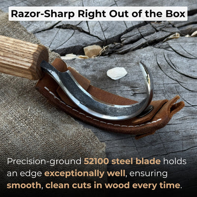 Spoon Carving Hook Knife – Large Radius Curve 5.5 cm (2.17 inches) - 2