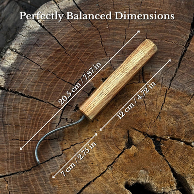 Spoon Carving Hook Knife – Long Curved Blade 7 cm (2.7 inches) - 2