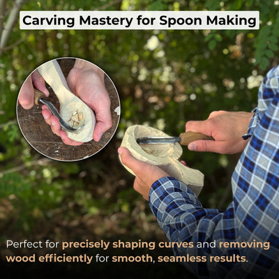 Spoon Carving Hook Knife – Long Curved Blade 7 cm (2.7 inches) - 7