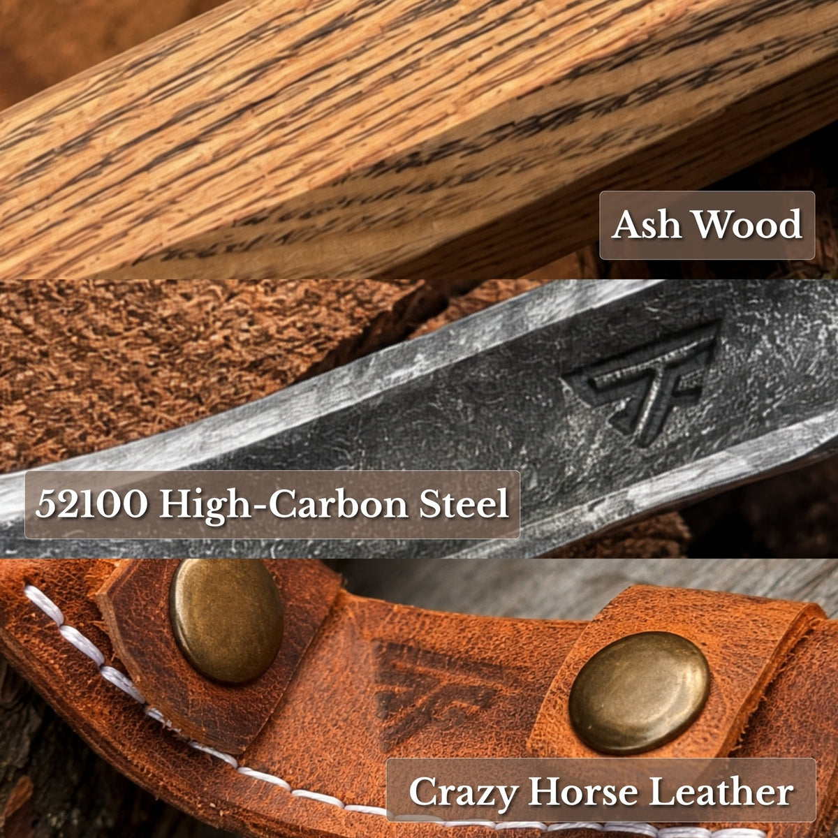 Spoon Carving Hook Knife – Long Curved Blade 7 cm (2.7 inches) - 7