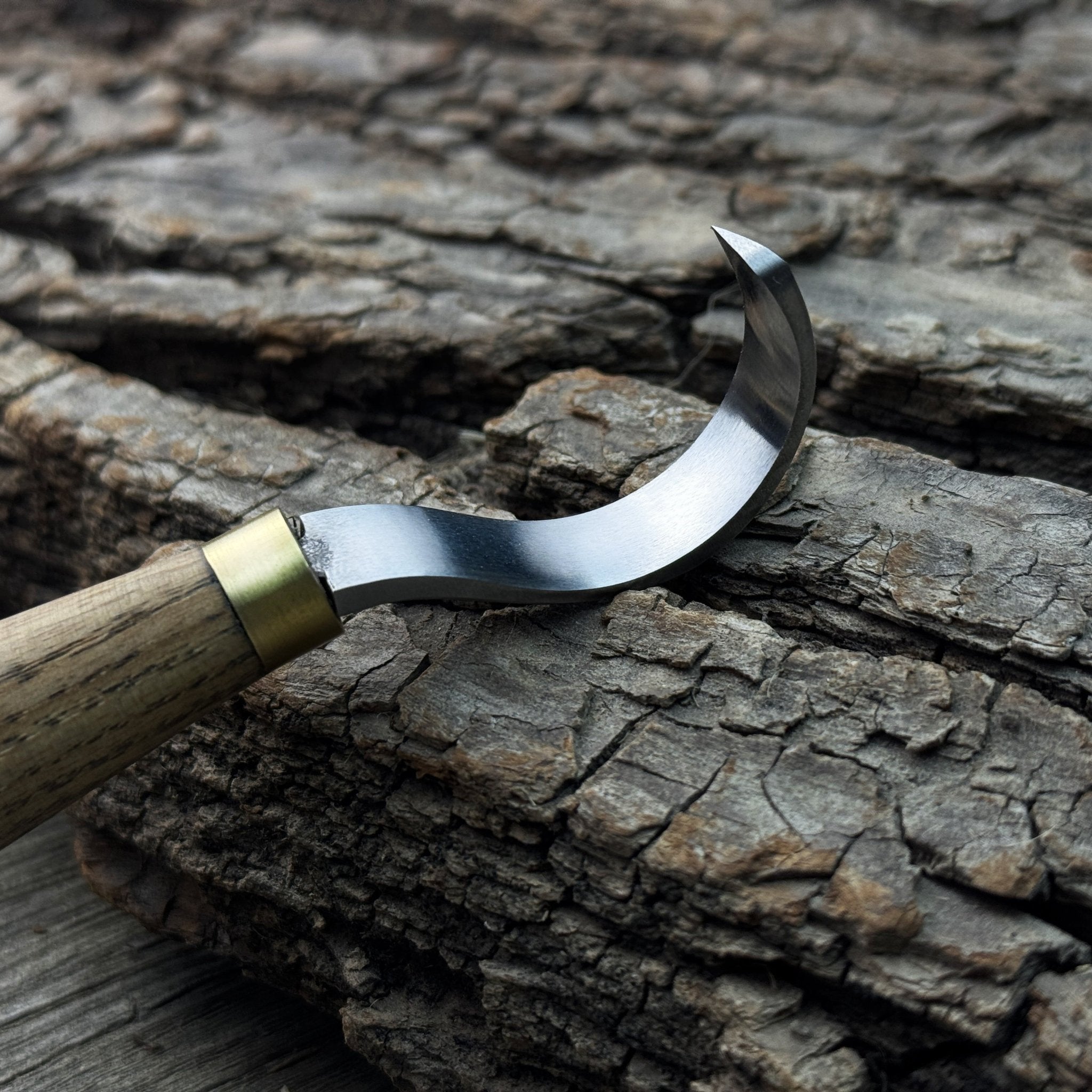 Spoon Carving Hook Knife with Leather Sheath, 3.5 cm (1.38 inches) - 3