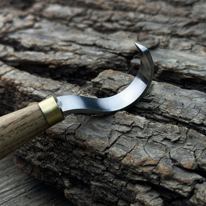 Spoon Carving Hook Knife with Leather Sheath, 3.5 cm (1.38 inches) - 3