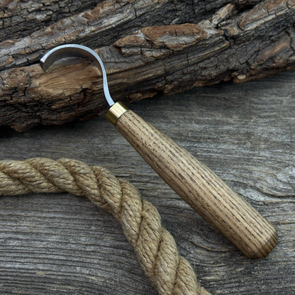 Spoon Carving Hook Knife with Leather Sheath, 3.5 cm (1.38 inches) - 9